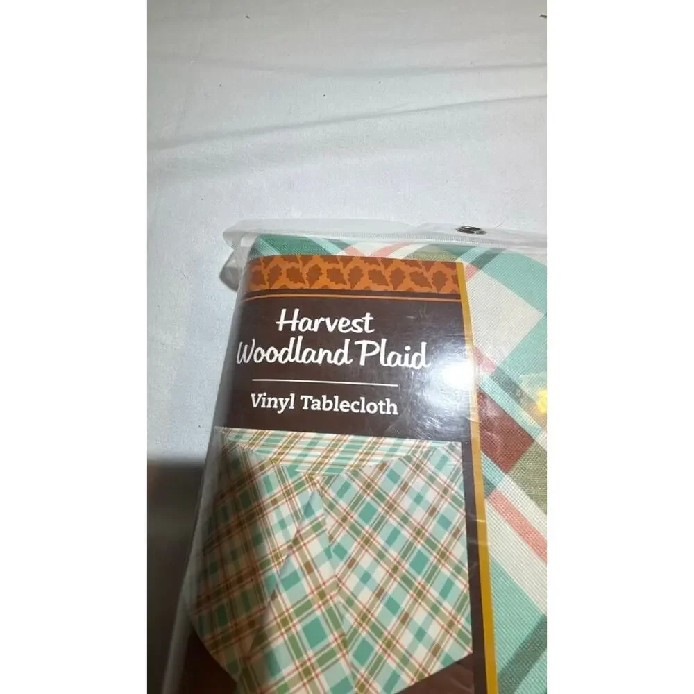 Harvest Woodland Plaid Vinyl Tablecloth